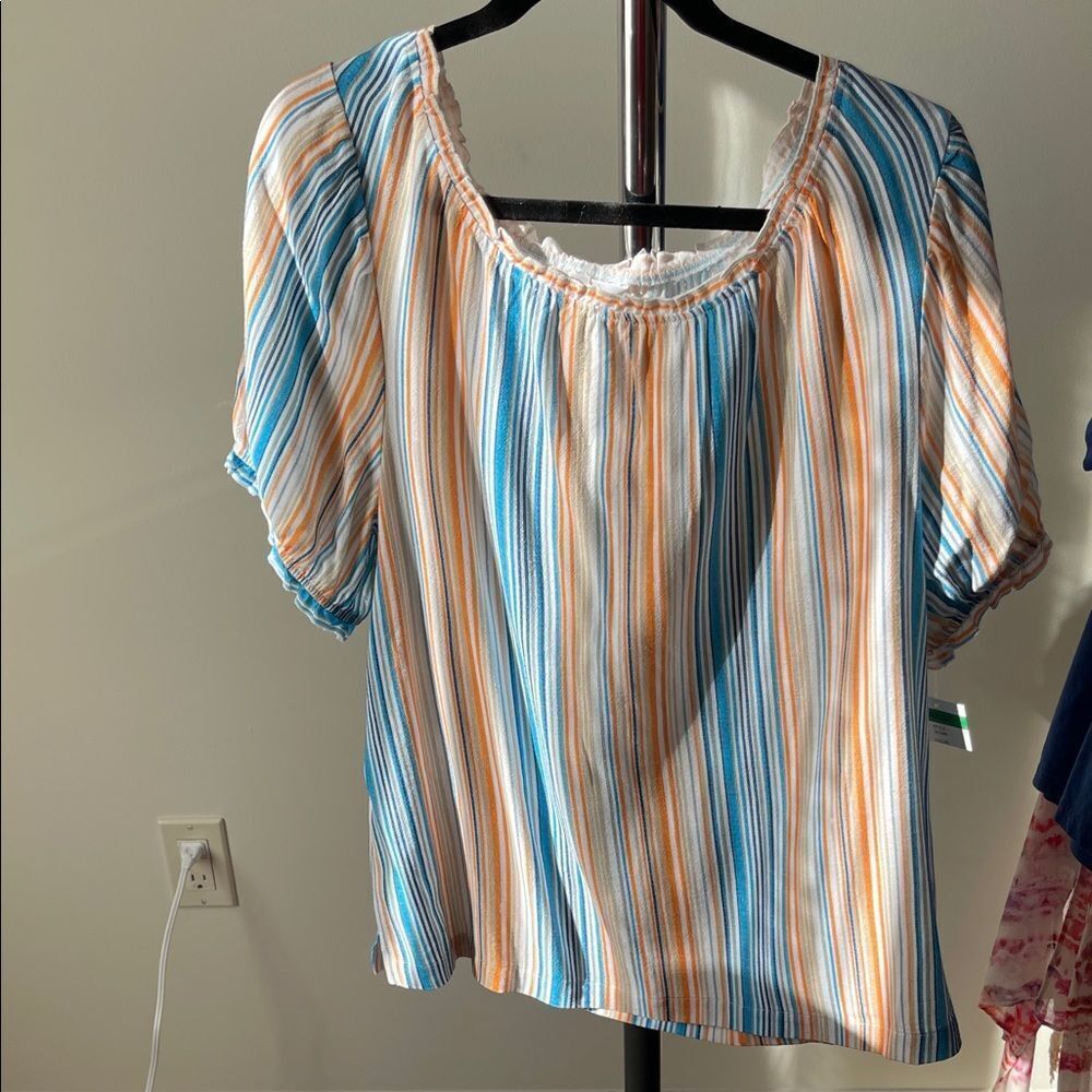 Jillia J stripped Women's Blouse Size Large